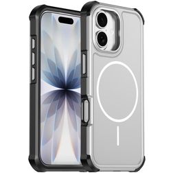 Mobigear Airbag Shockproof Coque iPhone 17 MagSafe Coque arrière Rigide Anti-Chocs - Argent