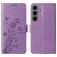 Mobigear Flowers Housse Samsung Galaxy S24 FE Etui Porte-Monnaie - Violet