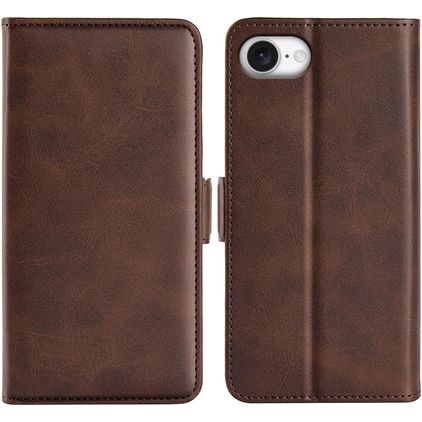 Mobigear Slim Magnet Housse iPhone 16e Etui Porte-Monnaie - Marron