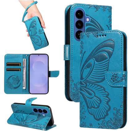 Mobigear Butterfly Housse Samsung Galaxy S26 Etui Porte-Monnaie - Bleu