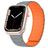 Mobigear Loop Mag Bracelet Silicone pour Apple Watch Fermeture magnétique - 49/46/45/44 mm - Gris / Orange