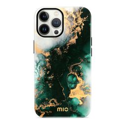 MIO iPhone 13 Pro MagSafe Plastique rigide Coque arrière - Green Marble