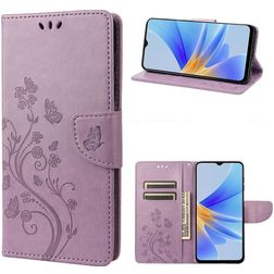 Mobigear Flowers Housse OPPO A17 Etui Porte-Monnaie - Violet