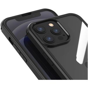 Valenta Full Cover Coque iPhone 13 Pro Coque arrière en Verre trempé Anti-Chocs - Noir
