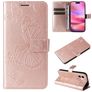 Mobigear Butterfly Housse iPhone 16 Etui Porte-Monnaie - Rose doré
