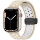 Mobigear Sport Plus Mag Bracelet Silicone Apple Watch Fermeture magnétique - 42/41/40/38 mm - Blanc / Beige