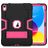 Mobigear ShieldStand Coque iPad 10 (2022) Coque arrière en Plastique rigide,Silicone + Support Amovible - Noir / Rose