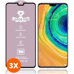 Mobigear Premium Huawei Mate 30 Verre trempé Protection d'écran - Compatible Coque - Noir (Lot de 3)