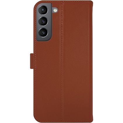 Valenta Classic Housse Samsung Galaxy S22 Plus Etui en Cuir Véritable Porte-Monnaie - Marron