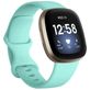 Mobigear Sport Dual Bracelet Silicone Fitbit Versa 3 Fermeture à clou et passant - Turquoise