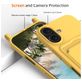 Mobigear Lanyard Card iPhone 16 Plus Coque avec cordon en Silicone et Porte-Cartes - Jaune
