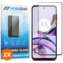 Mobigear Premium Motorola Moto G23 Verre trempé Protection d'écran - Compatible Coque - Noir (Lot de 2)