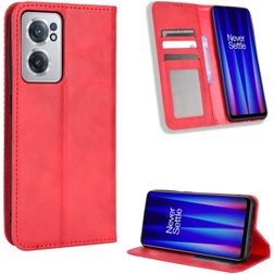 Mobigear Sensation Housse OnePlus Nord CE 2 Etui Porte-Monnaie - Rouge