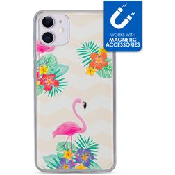 My Style Magneta Coque iPhone 11 Coque arrière en TPU Souple - Flamingo