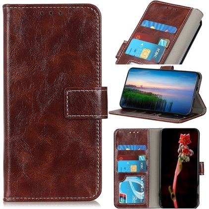 Mobigear Basic Housse OnePlus 10T Etui Porte-Monnaie - Marron