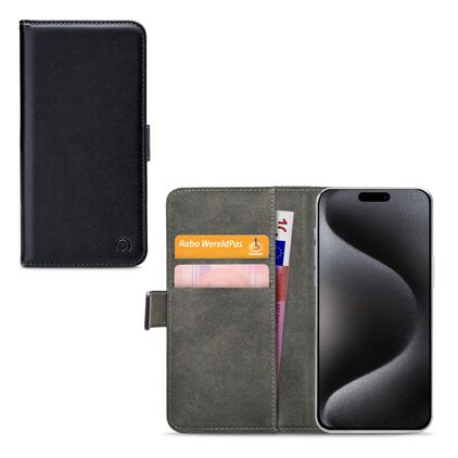 Mobilize Classic Gelly Wallet Housse iPhone 15 Pro Max Etui Porte-Monnaie - Noir