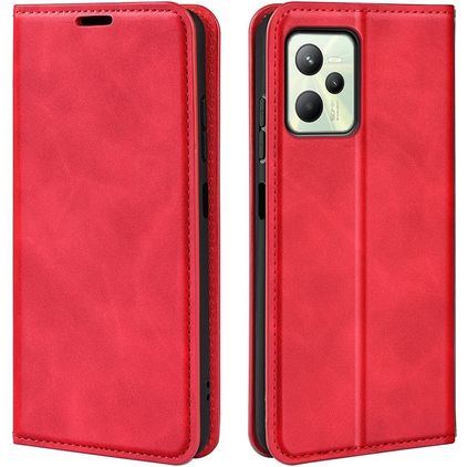 Mobigear Retro Slim Housse Realme C35 Etui Porte-Monnaie - Rouge