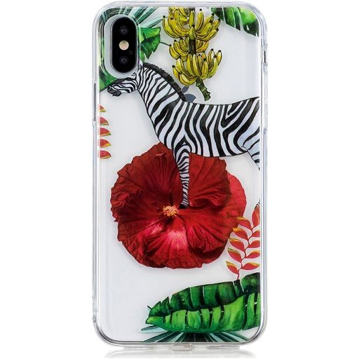 Mobigear Design Coque iPhone XS Coque arrière en TPU Souple - Zèbre