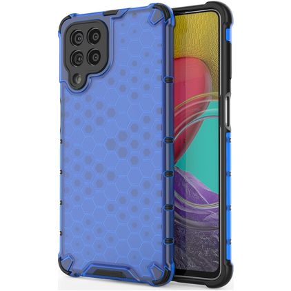 Mobigear Honeycomb Coque Samsung Galaxy M53 Coque arrière Rigide Anti-Chocs - Bleu