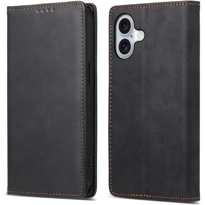 Mobigear Wallet Housse iPhone 16 Etui Porte-Monnaie - Noir