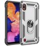 Mobigear Armor Ring Samsung Galaxy A10 Plastique rigide Coque arrière Antichoc avec bague de maintien - Argent