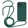 Mobigear Lanyard iPhone 14 Pro Max Coque avec cordon en Silicone - Vert foncé