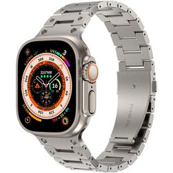 Mobigear Amsterdam Bracelet Acier Apple Watch Fermeture boucle déployante - 49/46/45/44 mm - Titane