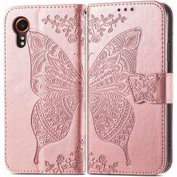 Mobigear Butterfly Housse Samsung Galaxy Xcover 7 Etui Porte-Monnaie - Rose doré