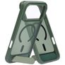 Mobiparts Hardcover Coque iPhone 18 Pro Max MagSafe Coque arrière Rigide avec Support Amovible - Satin Green