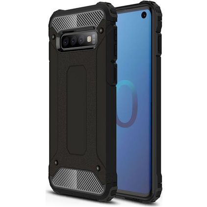 Mobigear Outdoor Coque Samsung Galaxy S10 Coque arrière Rigide Anti-Chocs - Noir