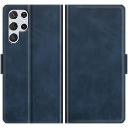 Mobigear Slim Magnet Housse Samsung Galaxy S22 Ultra Etui Porte-Monnaie - Bleu