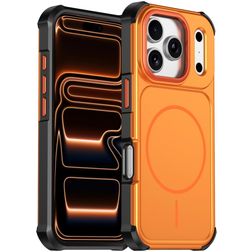 Mobigear Airbag Shockproof Coque iPhone 17 Pro MagSafe Coque arrière Rigide Anti-Chocs - Orange
