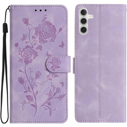 Mobigear Flowers Housse Samsung Galaxy A17 Etui Porte-Monnaie - Violet