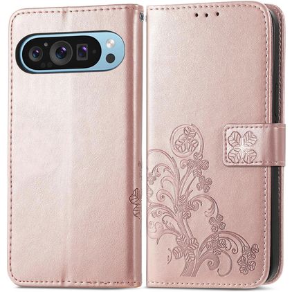 Mobigear Clover Housse Google Pixel 10 Etui Porte-Monnaie - Rose doré