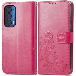 Mobigear Clover Housse Motorola Edge (2021) Etui Porte-Monnaie - Magenta
