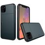 Mobigear Card Coque iPhone 11 Coque arrière Rigide Anti-Chocs avec Porte-Cartes - Bleu Marin