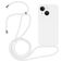Mobigear Lanyard iPhone 15 Plus Coque avec cordon en Silicone - Blanc