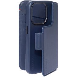 Decoded Detachable Wallet Housse iPhone 15 Pro MagSafe Etui avec Coque Détachable en Cuir Véritable Porte-Monnaie - Bleu