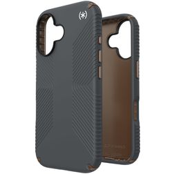 Speck Presidio2 Grip iPhone 16 Plastique rigide Coque arrière Antichoc - Charcoal Grey