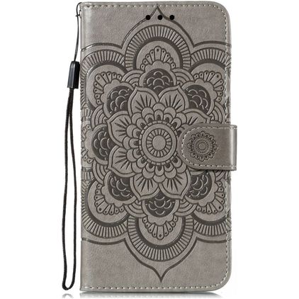 Mobigear Mandala Housse Motorola Moto E6s (2020) Etui Porte-Monnaie - Gris