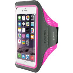 Mobiparts Comfort Fit Brassard Téléphone iPhone SE (2022) Brassard Coque de Sport en Neoprène - Neon Pink