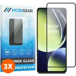 Mobigear Premium OnePlus Nord CE 3 Lite 5G Verre trempé Protection d'écran - Compatible Coque (Lot de 3)