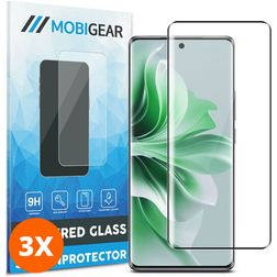 Mobigear Premium OPPO Reno 12 Pro Verre trempé Protection d'écran - Compatible Coque (Lot de 3)