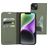 Mobiparts Classic Wallet iPhone 14 Plus Étui Portefeuille - Stone Green