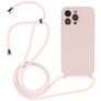 Mobigear Lanyard iPhone 14 Pro Max Coque avec cordon en Silicone - Sand Pink