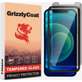 GrizzlyCoat Easy Fit AntiSpy iPhone 12 Mini Verre trempé Protection d'écran Confidentialité - Compatible Coque + Cadre d'installation