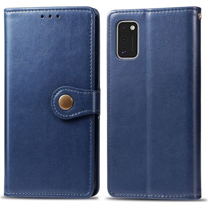 Mobigear Snap Button Samsung Galaxy A41 Étui Portefeuille - Bleu