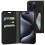 Mobiparts Classic Wallet Housse iPhone 15 Pro Max Etui Porte-Monnaie - Noir