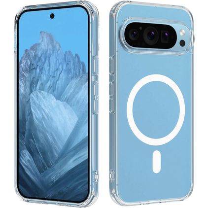 Mobigear Crystal Transparent Google Pixel 9 Pro MagSafe Plastique rigide Coque arrière - Transparent