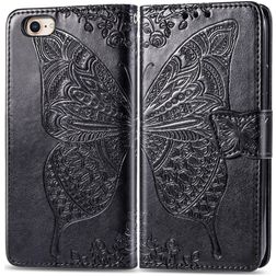 Mobigear Butterfly Housse iPhone 17e Etui Porte-Monnaie - Noir